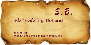 Sárváry Botond névjegykártya